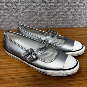 Converse All Star Dainty Mary Jane Strap Shoes - Silver (A12201C) Sz 9